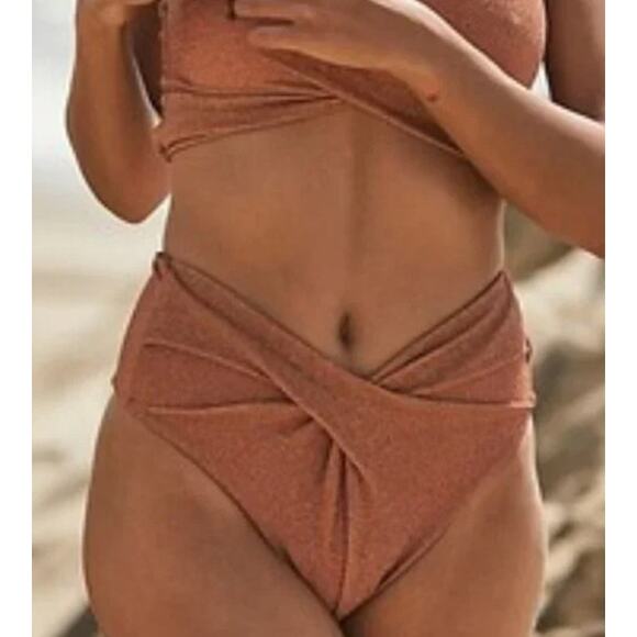 Beach Riot Zurie Rose Gold Bathing Suit Bottom NWT Sz. S - Picture 1 of 6